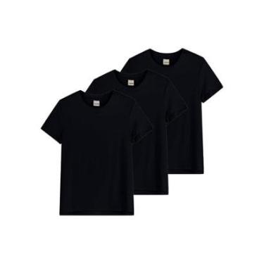 Imagem de Kit com 3 Camisetas Feminina Enfim 1000058544 Preto-Feminino