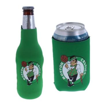 Imagem de Conjunto de refrigerador de bebidas isolante e suporte de garrafa com logotipo colorido do time de basquete NBA (Boston - logotipo sólido (Celtics))