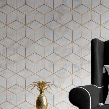 Imagem de Papel De Parede Marmore Silver Gold Vinilico Auto Colante - PAPELEPARE