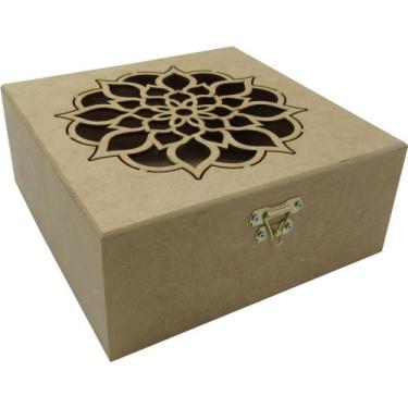 Imagem de Caixa Organizadora Presente Decoração Flor Mandala 20x20x8 Cm Mdf - GI