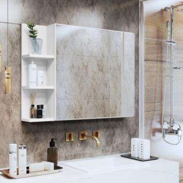 Imagem de Espelheira Suspensa Iris Para Banheiro / Closet Porta e Nichos Armário