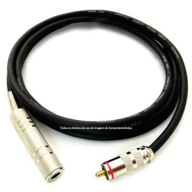Imagem de Cabo Áudio Blindado Emenda P10 Fêmea RCA Macho 6 Metros - Sempretemven