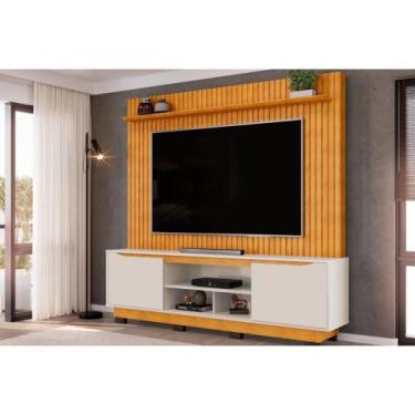 Imagem de Home p/ TV até 70 Polegadas Enzo c/ Prateleira Nichos e Pés 200x188cm 