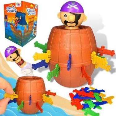 Imagem de Jogo Infantil Barril Pula Pirata Brinquedo Espadas Grande - Altimar