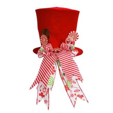 Imagem de Ponteira Para Árvore de Natal Cartola Candy Retrátil 26x22cm Magizi
