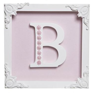 Imagem de Quadro Com Acrílico Letra B Quarto Bebê Infantil - Potinho de mel