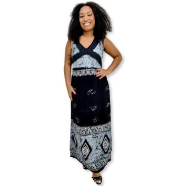 Imagem de Vestido Longo Indiano Regata Bordado Batik com Renda 1015 - Sarat Moda