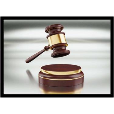 Imagem de Quadro Decorativo Escritórios De Advocacia Advogados Martelo Com Moldu