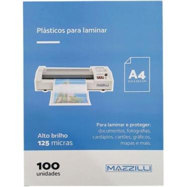Imagem de Plástico Para Plastificação Tamanho A4 125 Micras 100un - Mazzilli