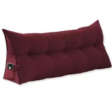 Imagem de Almofada Cabeceira Ana Cama Casal 140cm Suede Marsala Ms Decor - Mansã