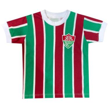 Imagem de Camisa Liga Retrô  Fluminense 1975 Infantil 12, Verde+Vermelho, 8