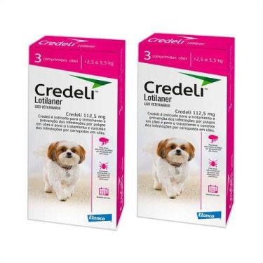 Imagem de 2 Credeli Antipulgas Carrapatos 112,5mg 2,5- 5,5kg 03 Comp. - Elanco