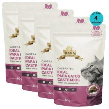 Imagem de Kit 4 Snacks Hana Healthy Life Castrated P/ Gatos Adultos- 60g