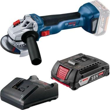 Imagem de Esmerilhadeira Sem Fio Bosch Gws 18v 10 Brushless Bateria 2a