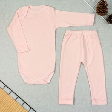 Imagem de Conjunto longo infantil body e calça rosa claro - Era Uma Vez, 18M