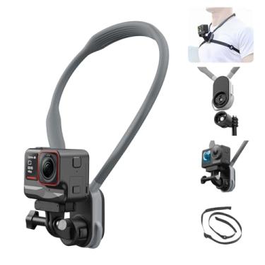 Imagem de AFAITH Suporte magnético máximo de pescoço para Gopro POV Selfie suporte cordão alça de gravação de vídeo mãos livres para GoPro 13 12 11 10 9 Insta360 X3 X4 GO3 Ace Pro DJI Action 3 4 Osmo Pocket 3