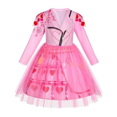 Imagem de WonderBabe Princess Red Costume Descendants Girls Bridget Pink Dress Kids Halloween Outfits Kids Birthday Party Dress Up size 3-4t