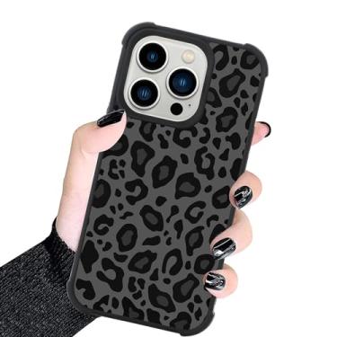 Imagem de KANGHAR Capa compatível com telefone 15 Pro Max, design de leopardo preto compatível com MagSafe, textura de pneu antiderrapante + capa magnética protetora de TPU resistente à prova de choque para telefone 15 Pro Max 6,7 polegadas