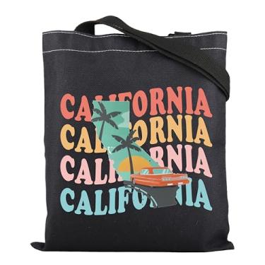 Imagem de ENSIANTH Sacola California Golden State Vacation Gift California Trip Shopping Bag California Souvenir Gift, Bolsa preta Califórnia, Large