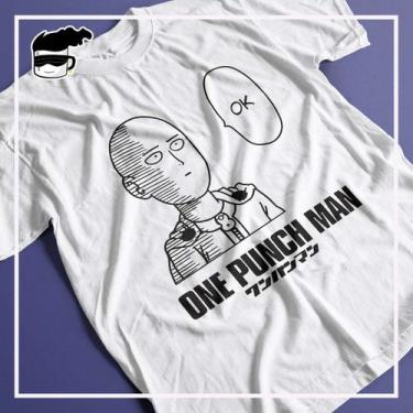 Imagem de Camiseta Saitama Anime One Punch Man Unissex - Kamisetas Otaku, Branco