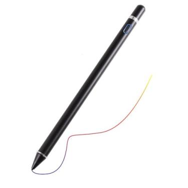 Imagem de Canetas Stylus para telas sensíveis ao toque, compatível com Apple, recarregável capacitiva de ponta fina de 1,5 mm com iPhone, iPad e outros tablets (preto)