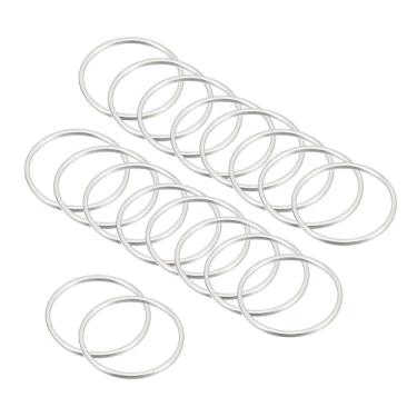 Imagem de PATIKIL Brincos de argola de contas, 60 peças de brincos de argola de cobre com contas redondas para artesanato faça você mesmo, bijuterias, suprimentos para colar (20 mm, prata)