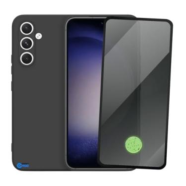 Imagem de Capa Aveludada e Película de Privacidade 3D para Samsung Galaxy S23, Capinha Preta Premium e Película Anti-Espião