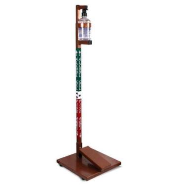 Imagem de Suporte Em Aço Para Álcool Gel Com Pedal Cobre - Cab Quality