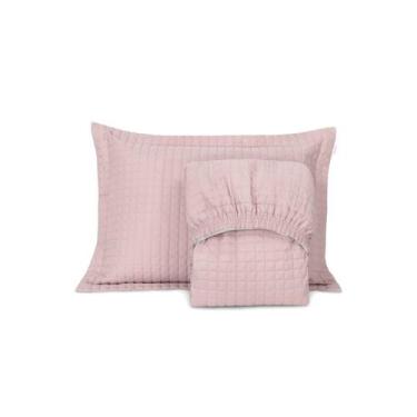 Imagem de Kit Cobre Leito C/ Elástico Bicama Solteiro 02 Peças Lavive, Rosê