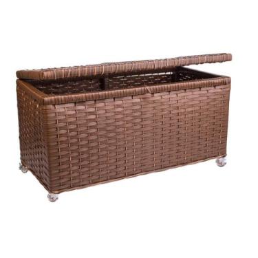 Imagem de Baú Caixa Organizadora Cesto de Roupas 100 LT Fibra Sintética Com Rodi