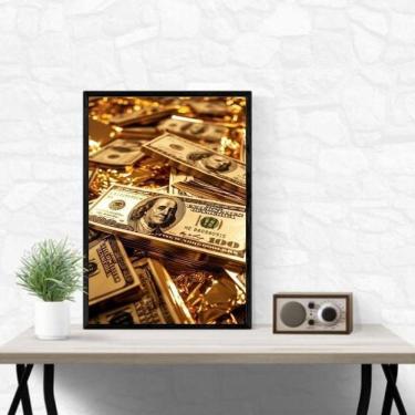 Imagem de Quadro Lei Da Atração Dinheiro - Dólares 33X24Cm - Com Vidro