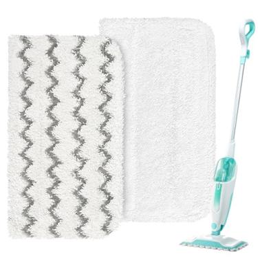 Imagem de HOMEXCEL Almofadas de substituição para esfregão a vapor Shark Mop S1000/S1000A/S1000C/S1000WM/e S1001C-Reutilizáveis de microfibra esfregona esfregona esfregona para todos os pisos duros - Pacote com 2