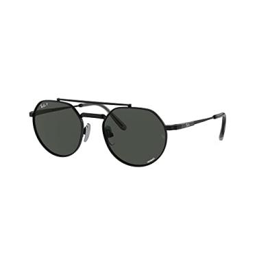 Imagem de Ray-Ban Óculos de sol redondos RB8265 Jack II Titanium, Preto/Cinza Escuro Polarizado, 51 mm