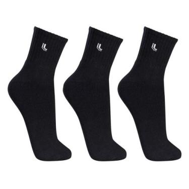 Imagem de Kit 03 Pares Meia Cano Médio Masculino Lupo Sport 3245 Macia, Preto, 3