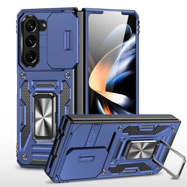 Imagem de MIDIIUGCT Capa para Galaxy Z Fold6 com suporte, [à prova de choque de grau militar], proteção rígida de grau militar, proteção para câmera, capa de borda para Galaxy Z Fold6, [azul], MUS-KJZH-08-03