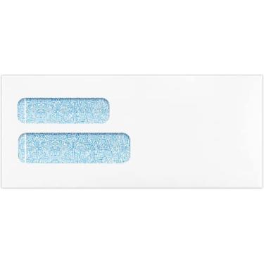 Imagem de Envelope de janela dupla #10 (11,4 x 22,8 cm) – 6,8 kg Branco com película de segurança (50 unidades). | Perfeito para enviar letras, faturas ou declarações | WS-3342-50