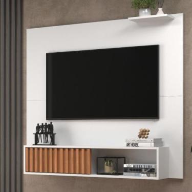 Imagem de Painel Ripado para TV até 55 Polegadas 1Tucson J Carvalho, Branco/Frei