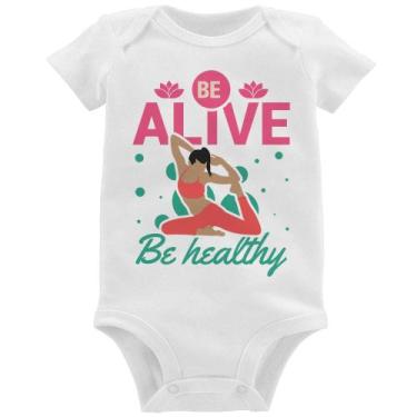 Imagem de Body Bebê Be Alive Be Healthy - Foca na Moda, Branco, P