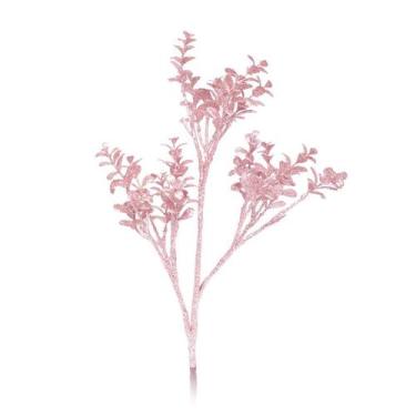 Imagem de Galhos Grandes - Folhas Glitter - Rose - 1 unidade - Cromus - Rizzo