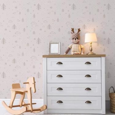 Imagem de Papel de Parede Quarto Árvores e Nuvens Inverno 57x270cm - Quartinhos