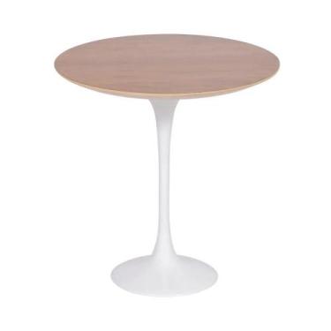 Imagem de Mesa Saarinen Lateral Imbuia 42cm - Base Branca - mgsaarinen