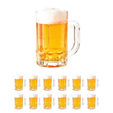 Imagem de 12 caneca de chopp cerveja bebida vidro resistente 400ml - Rio Tijucas