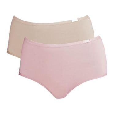 Imagem de Kit 2 Calcinhas Sloggi Maxi 24545 Cintura Alta Poliamida, Mink, Essenc