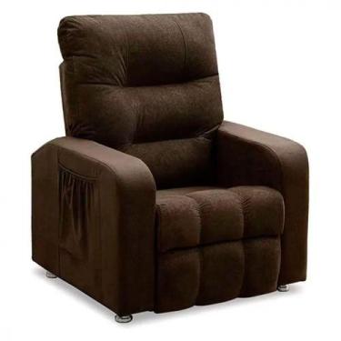 Imagem de Poltrona Js Reclinável Comfort material sintético Marrom