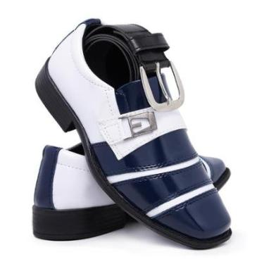 Imagem de Sapato Social Infantil Masculino Kit C Cinto Casamento Festa-Masculino