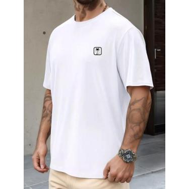 Imagem de Camiseta Masculina Moda Casual Estampa Minimalista Palmeira - Use Argu