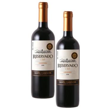 Imagem de kit 2 Vinho Santa Carolina Reservado Carmenère 750ml