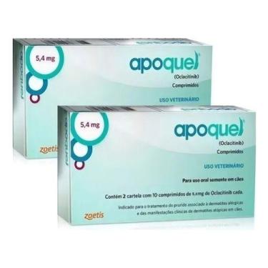 Imagem de 2 Apoquel 5,4 Mg Dermatite Anti Coceira Cães Cão 40 Comp Kit