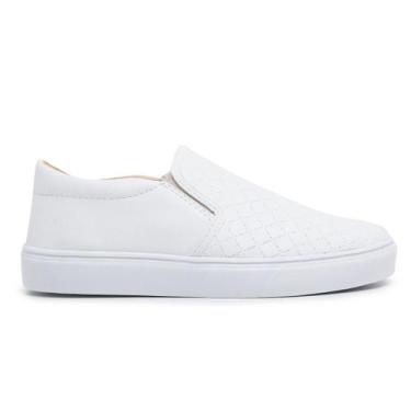 Imagem de Tênis Feminino Slip On Calce Fácil Casual Branco - Zafrem, 35, Branco,