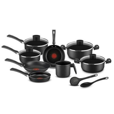 Imagem de Conjunto de Panelas 10 Peças Antiaderente Pratic Rochedo Cinza
